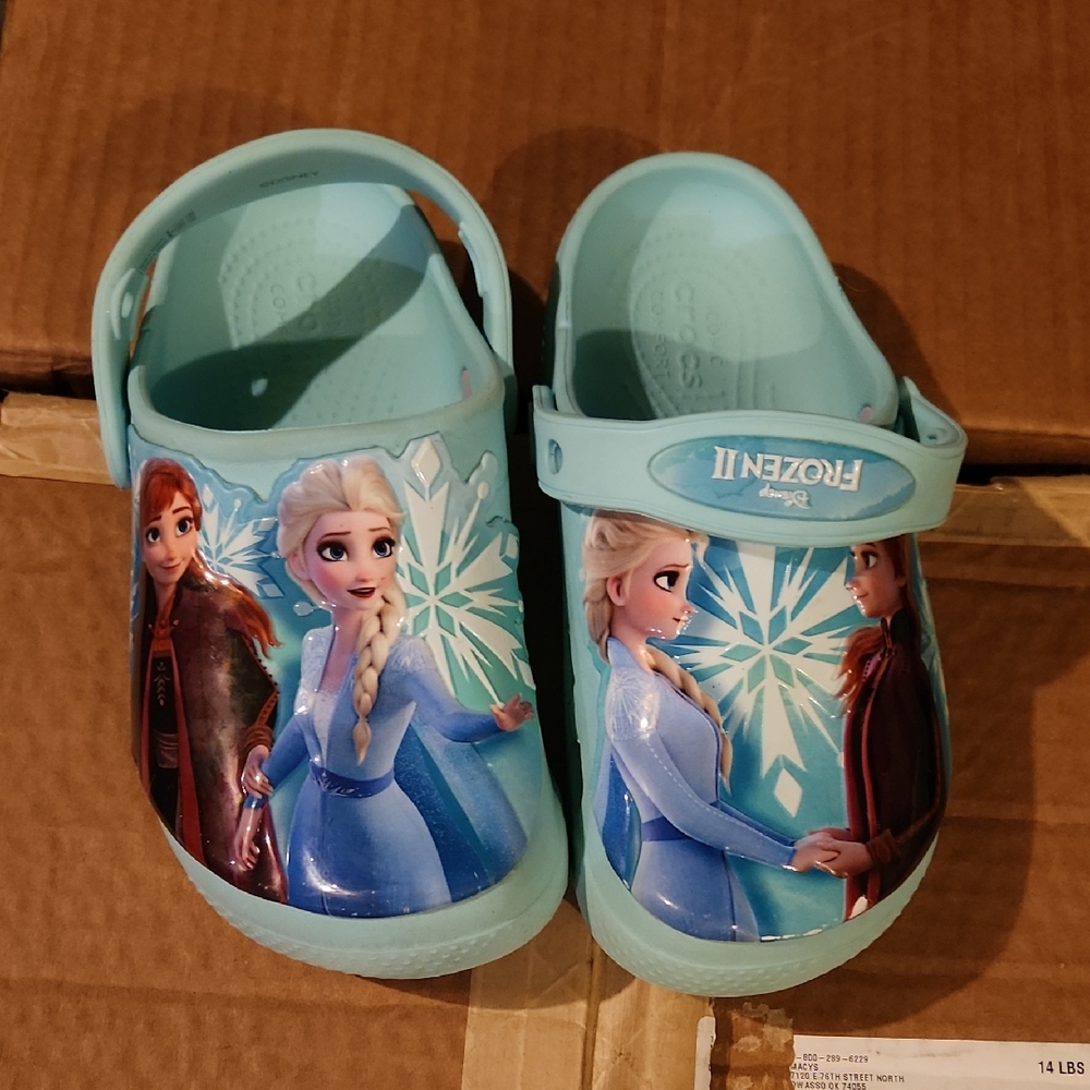 CROCS Kids Frozen Graphic Light Blue Clogs